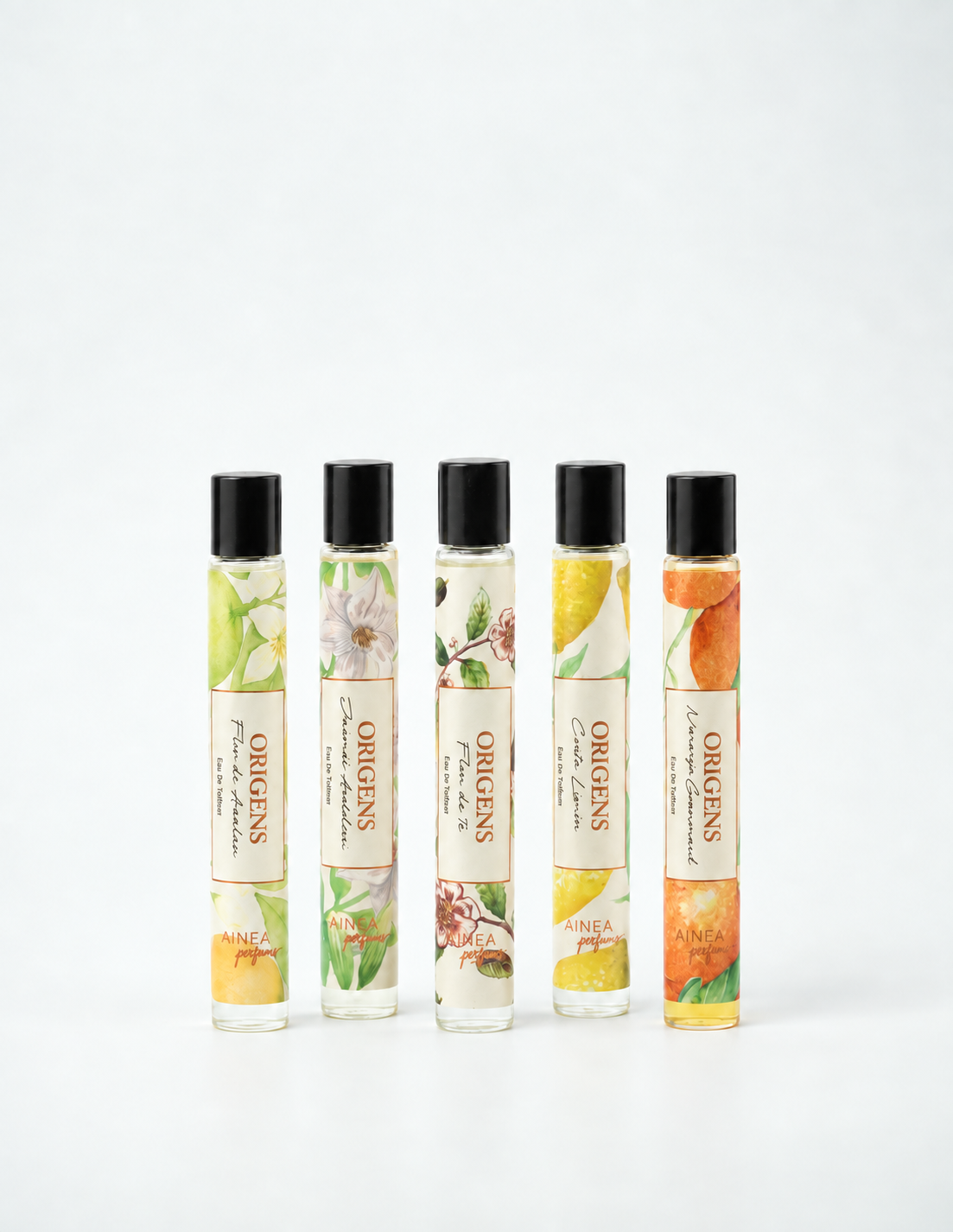 Pack descubrimiento ORIGENS: cinco perfumes roll-on de 15 ml