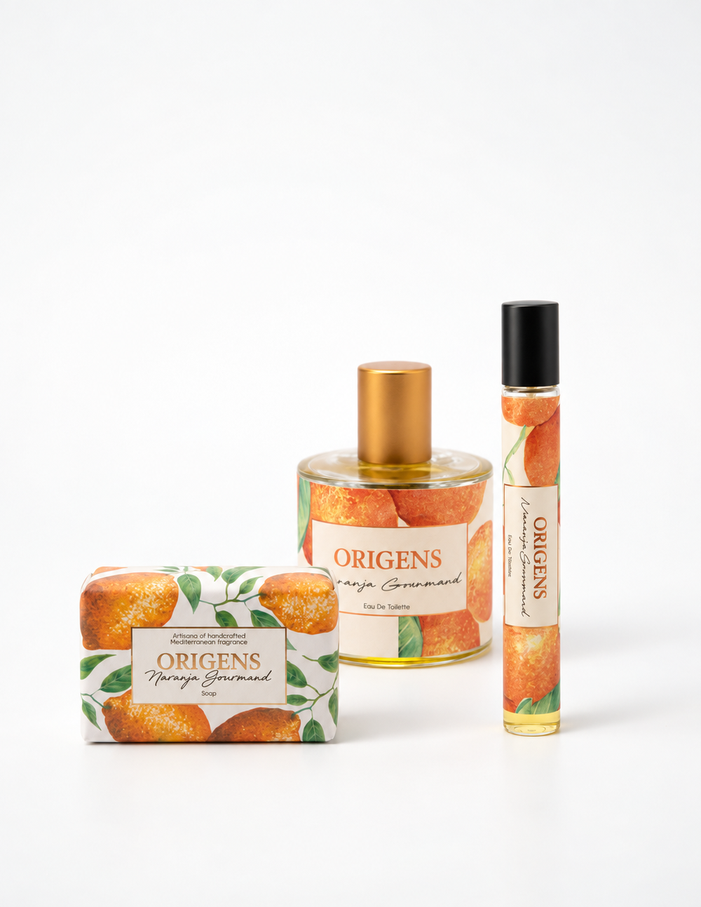 Pack ORIGENS Naranja Gourmand: Eau de Toilette 50 ml, roll-on 15 ml y jabón 125 g — nueva imagen